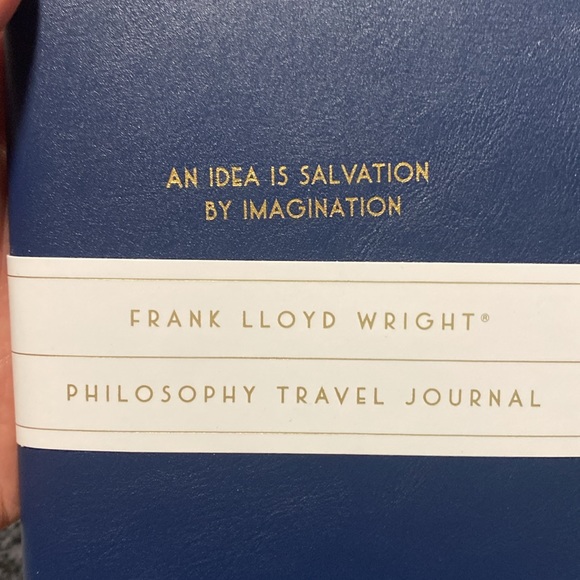 Travel journal Frank Lloyd Wright vegan leather journal card pocket lined grids - Picture 3 of 7